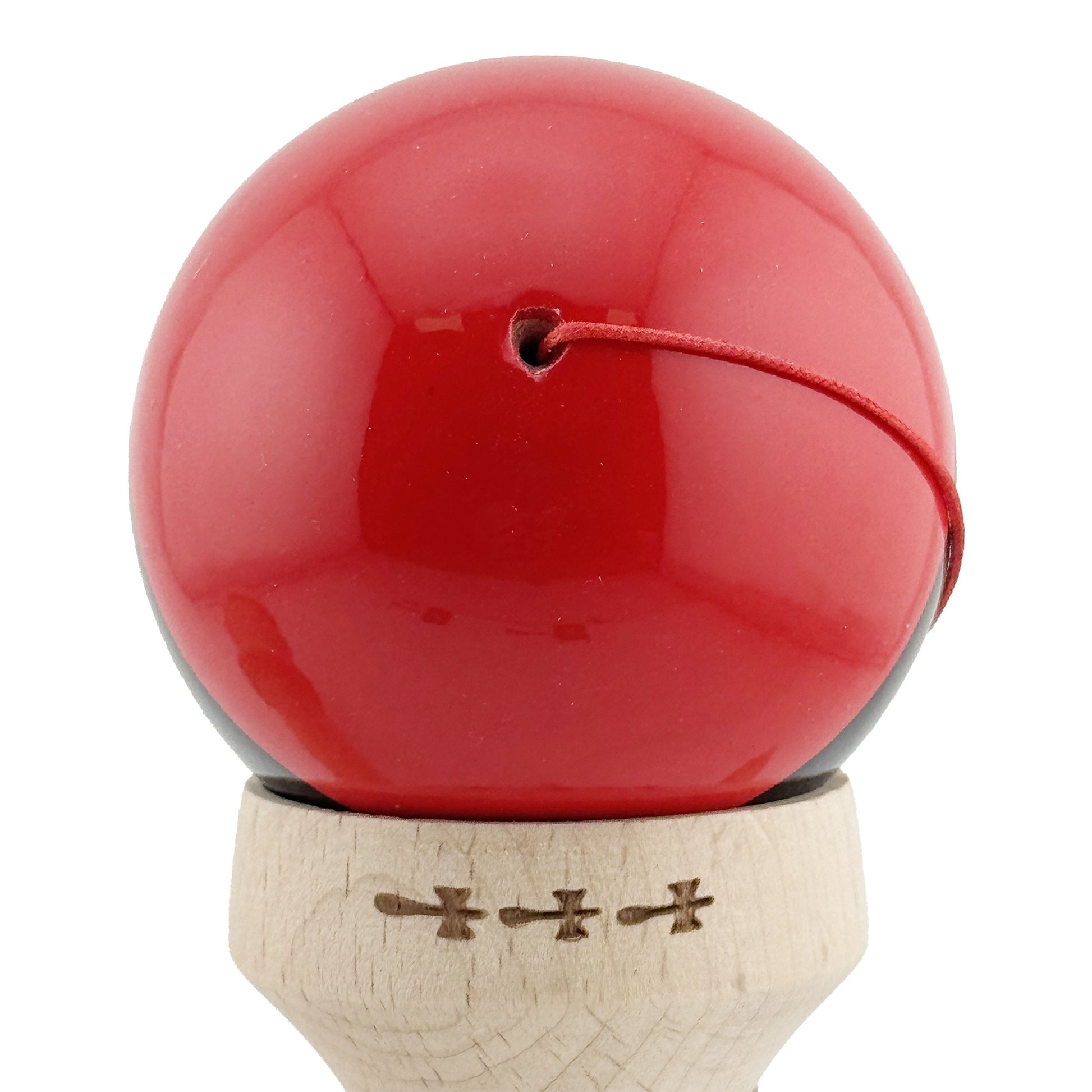 Kendama X Originala, Model V3 Rosu / Negru / Galben, Profesionala, Cupe Mari King Size, Super Sticky, Gaura in Baza, Rulment, Ata 62cm