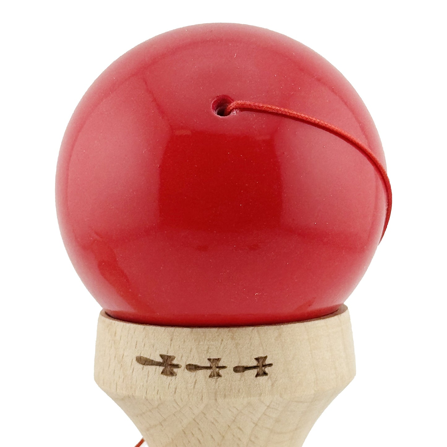 Kendama X Originala, Model V3 Rosu / Alb, Profesionala, Cupe Mari King Size, Super Sticky, Gaura in Baza, Rulment, Ata 62cm