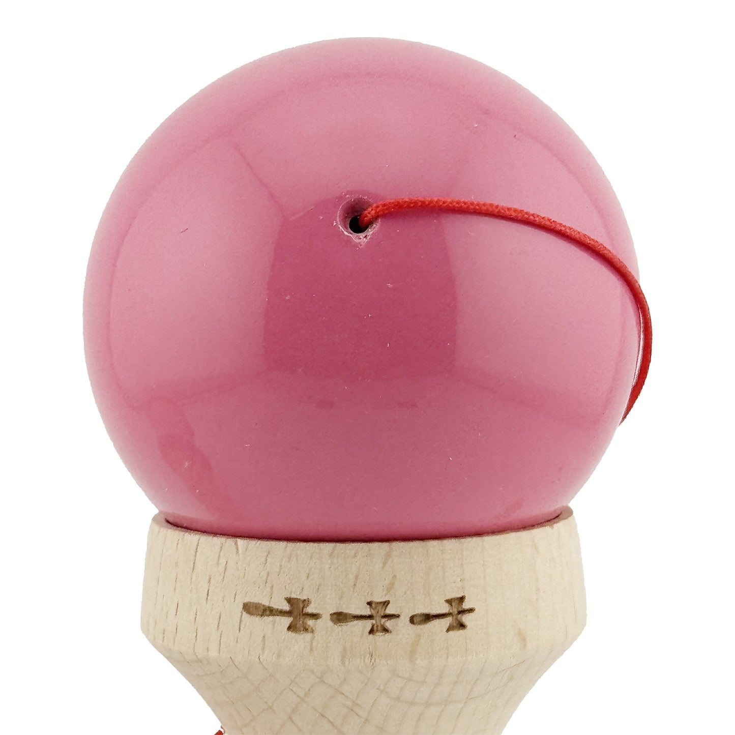 Kendama X Originala, Model V3 Roz / Alb, Profesionala, Cupe Mari King Size, Super Sticky, Gaura in Baza, Rulment, Ata 62cm