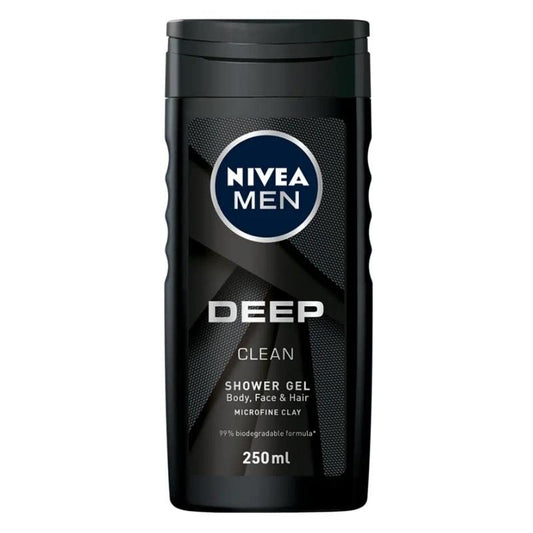 Nivea Men Deep Clean, Gel De Dus Pentru Barbati Cu Carbon Activ, Curatare Profunda, 250 ml