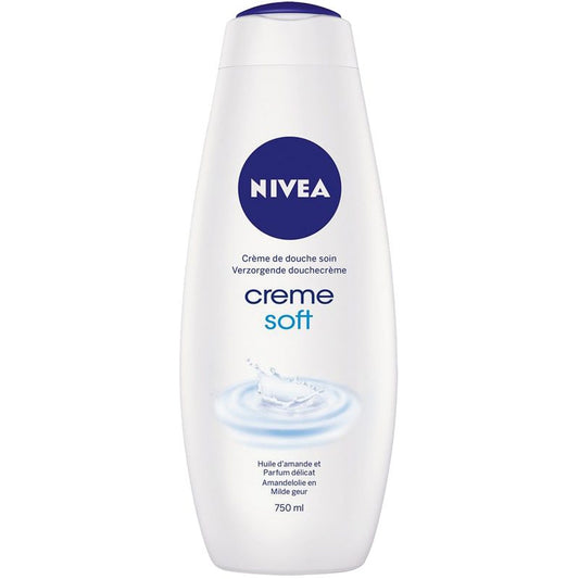 Nivea Cream Soft, Gel de Duș și Spumant de Baie Hidratant, Ulei de Migdale, 750 ml