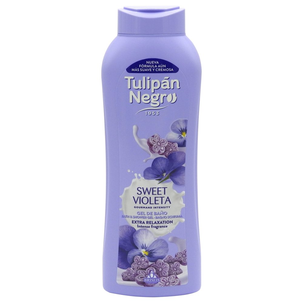 Tulipan Negro Gel de Duș Sweet Violeta, Hidratant și Parfum Florale, Flacon 650 ml