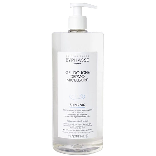 Byphasse Gel de Duș Micelar, Formulă Hidratantă Dermo Micellar, PH Neutru, Curățare Delicată, Recipient de Plastic, 1000 ml