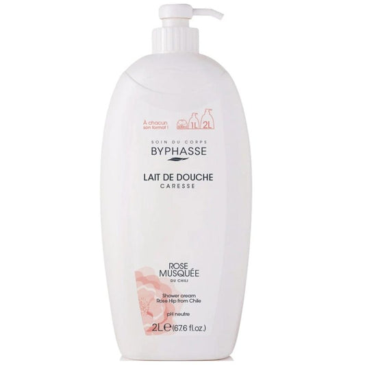 Gel de Dus Crema Byphasse, Extract de Trandafir Moscat, Hidratare si Curatare Delicata, Formula PH Neutru, Bidon 2 L