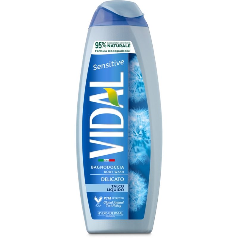 Gel de Duș Vidal Talco Liquido, Hidratant cu Pudră de Talc, Formulă Delicată, 500 ml