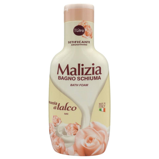 Spumant de Baie Malizia Nuvola Di Talco, Gel de Dus Relaxant, Parfum de Talc, Flacon 1 L
