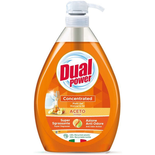 Dual Detergent Vase Cu Pompă, Formulă Cu Oțet Pentru Degresare, Rezervă Economică, Recipient Plastic, 1 L