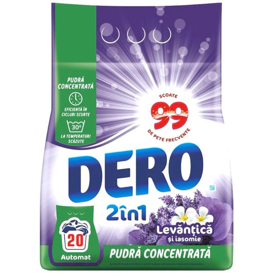 Dero Detergent Pudra Automat 2in1, Proaspat de Lavanda, 15 Spalari, 1.5 kg