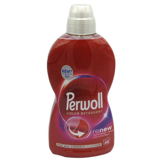Perwoll Renew Color, Detergent Lichid Pentru Rufe Colorate, Formula de Reînnoire a Fibrelor și Culorilor, 40 Spălări, 2 L
