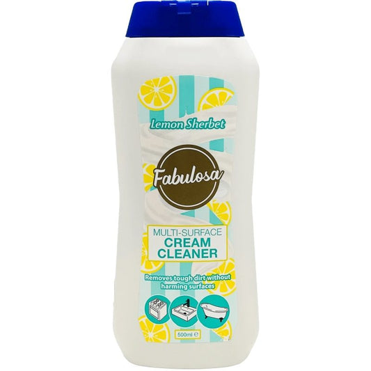 Fabulosa Crema Universala de Curatat, Parfum Lemon, Actiune Abraziva Delicata, Recipient cu Capac Dozator, 500 ml