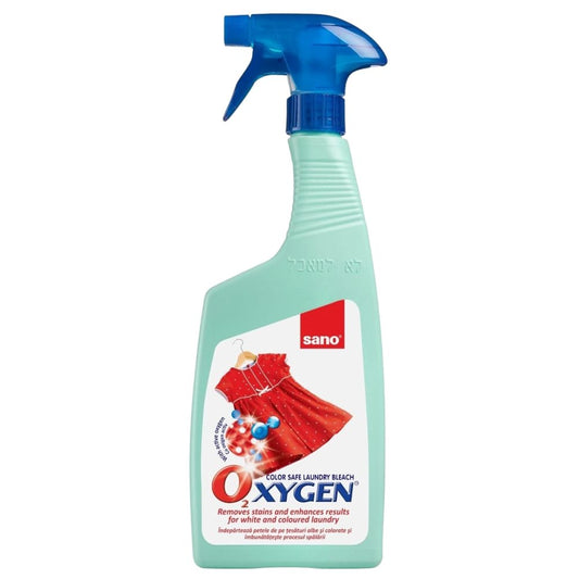 Sano Oxygen, Spray pentru Scoaterea Petelor, Igienizează și Curăță Fără Clor, Potrivit pentru Rufe Albe și Colorate, 750 ml