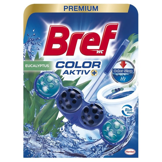 Bref Color Aktiv Odorizant WC, Bile Curatare si Igienizare, Parfum Eucalipt, 50 g