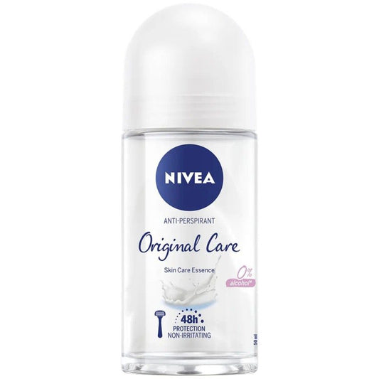 Nivea, Antiperspirant Roll-On Original Care, Protectie 48h, Hidratare Intensiva, Formula Fara Alcool, 50 ml