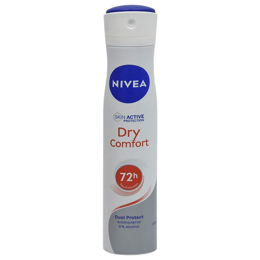 Nivea Antiperspirant Spray Dry Comfort, Protectie 48h Dual Active, Sistem DryPlus, 200 ml
