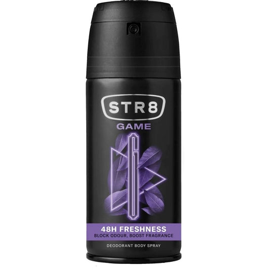 Str8 Game Deodorant Spray Pentru Barbati, Protectie Proaspata, Parfum Lemnos, 150 ml
