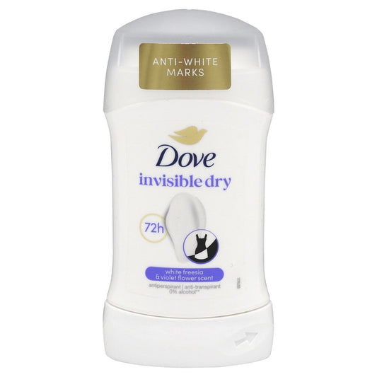 Dove Antiperspirant Stick Invisible Dry, Protectie 72 Ore Impotriva Transpiratiei, Fara Urme Albe pe 100 de Culori, 50 ml