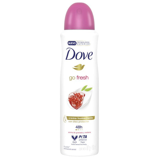 Dove Deodorant Antiperspirant Spray, Go Fresh Pomegranate si Lemon Verbena, Protectie 48h, Fara Alcool, 150 ml