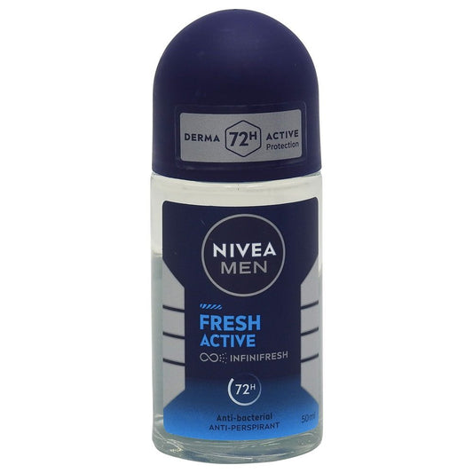 Nivea Men Fresh Active, Deodorant Antiperspirant Roll-On, Protectie 48h, Extracte Marine, 50 ml