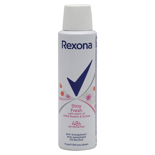 Rexona Deodorant Antiperspirant, Flori Albe Litchi, 150 ml