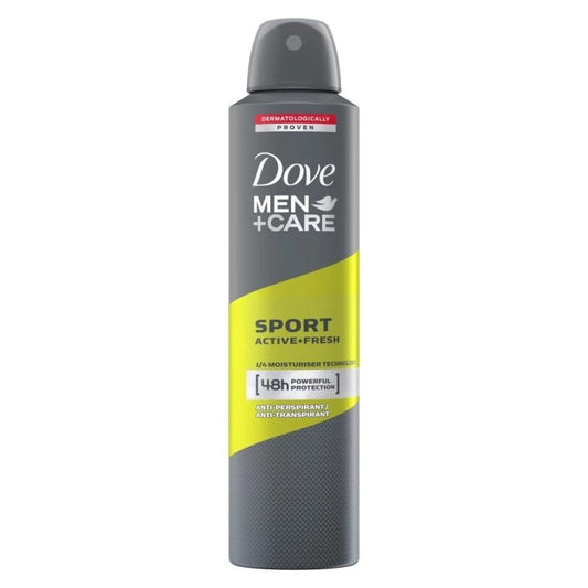 Dove Men+Care Antiperspirant Spray Sport Active Fresh, Protectie 48h, Tehnologie cu Agent de Hidratare, 250 ml