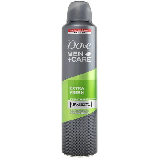 Dove Men+Care Antiperspirant Deodorant Spray, Protectie 48 Ore, Tehnologie cu 1/4 Crema Hidratanta, Extra Fresh, 250 ml