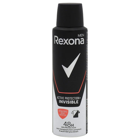 Rexona Deodorant Antiperspirant, Bărbați, Invisible Active, 150 ml