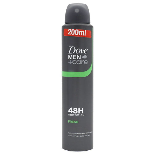 Dove Men+Care Fresh Antiperspirant Deodorant Spray, Protecție 48H, Formulă Hidratantă, 200 ml