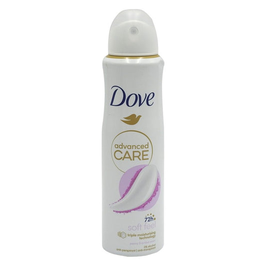 Dove Antiperspirant Spray Advanced Care Soft Feel, Protectie 72h cu Tehnologie de Hidratare, Senzatie de Catifelare, 150 ml