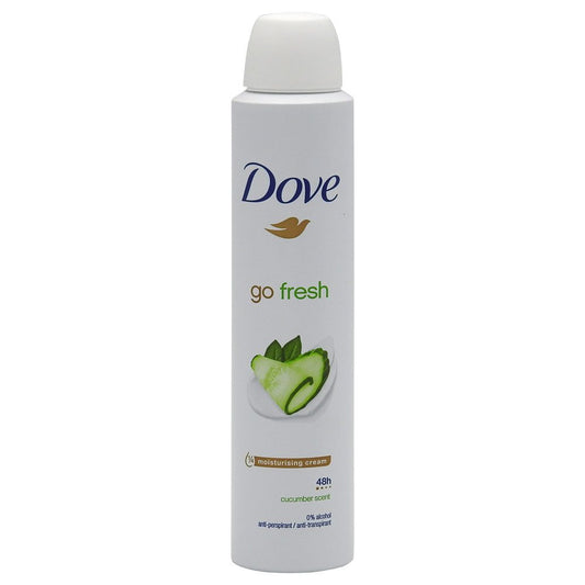 Dove Antiperspirant Spray Go Fresh, Protectie 48h Cu Parfum De Castravete Si Ceai Verde, Formula Fara Alcool, 200 ml