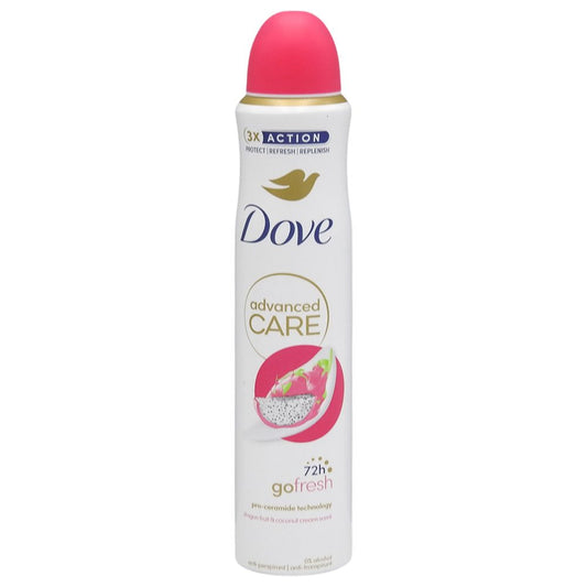 Dove Antiperspirant Deodorant Advanced Care, Parfum Dragon Fruit si Cocos, Protectie 72 Ore, Fara Alcool, 200 ml