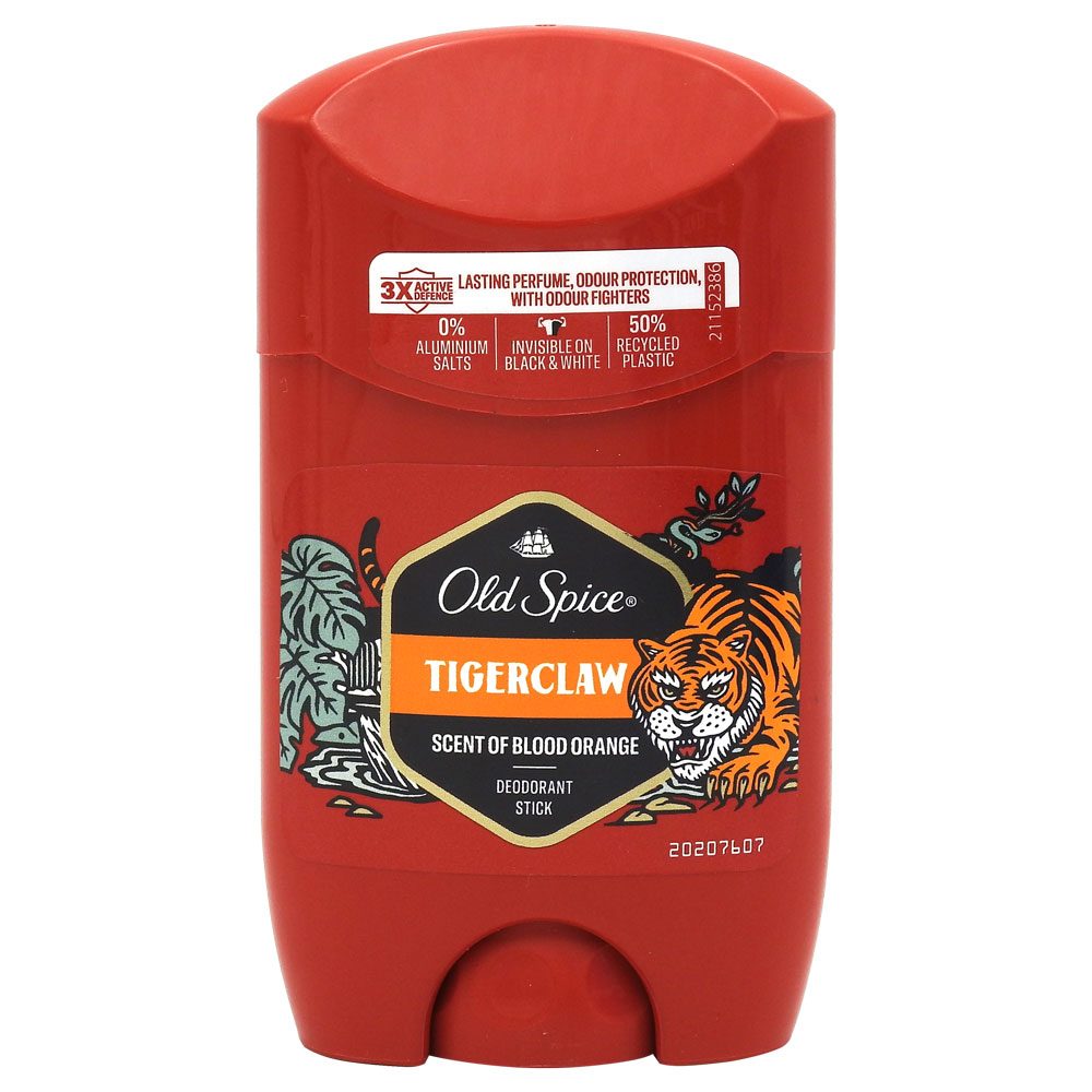 Old Spice Tigerclaw Antiperspirant Stick, Protecție Împotriva Transpirației, Parfum Masculin de Citrice și Mosc, 50 ml