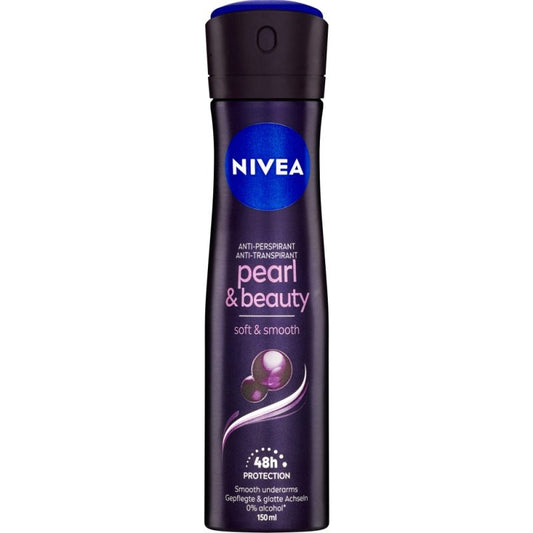 Deodorant Antiperspirant Nivea Pearl Beauty, Protectie 48h, Extract de Perle, Efect Piele Catifelata, Spray, 150 ml
