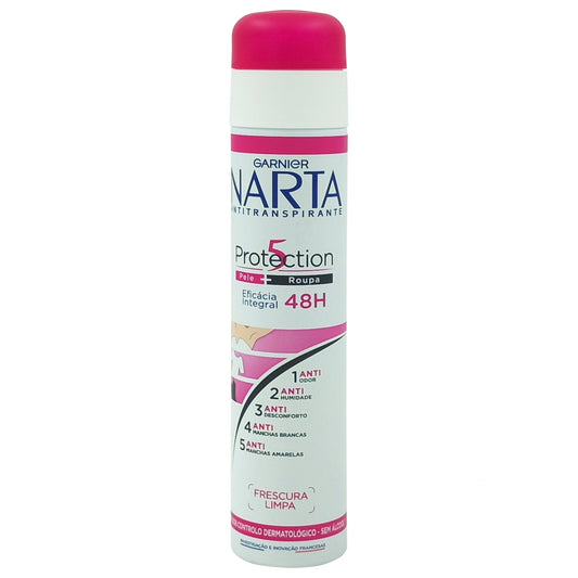 Garnier Narta Protection 5, Deodorant Antiperspirant Spray, Protectie Completa Impotriva Urmelor si Mirosului, 200 ml