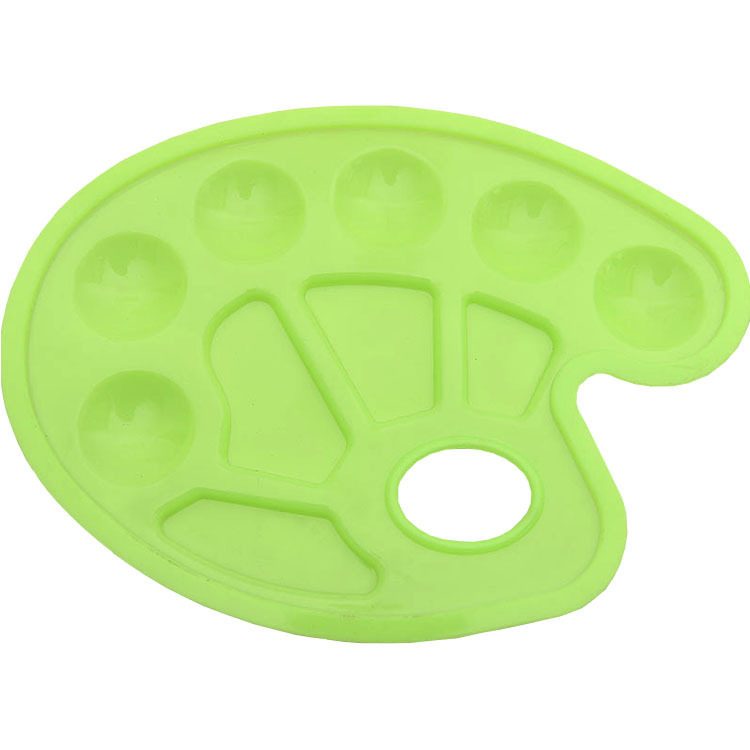 Paleta Pentru Pictura, Tava Amestecat Culori cu 10 Compartimente, Plastic, 30 x 20 x 1.7 cm, Verde