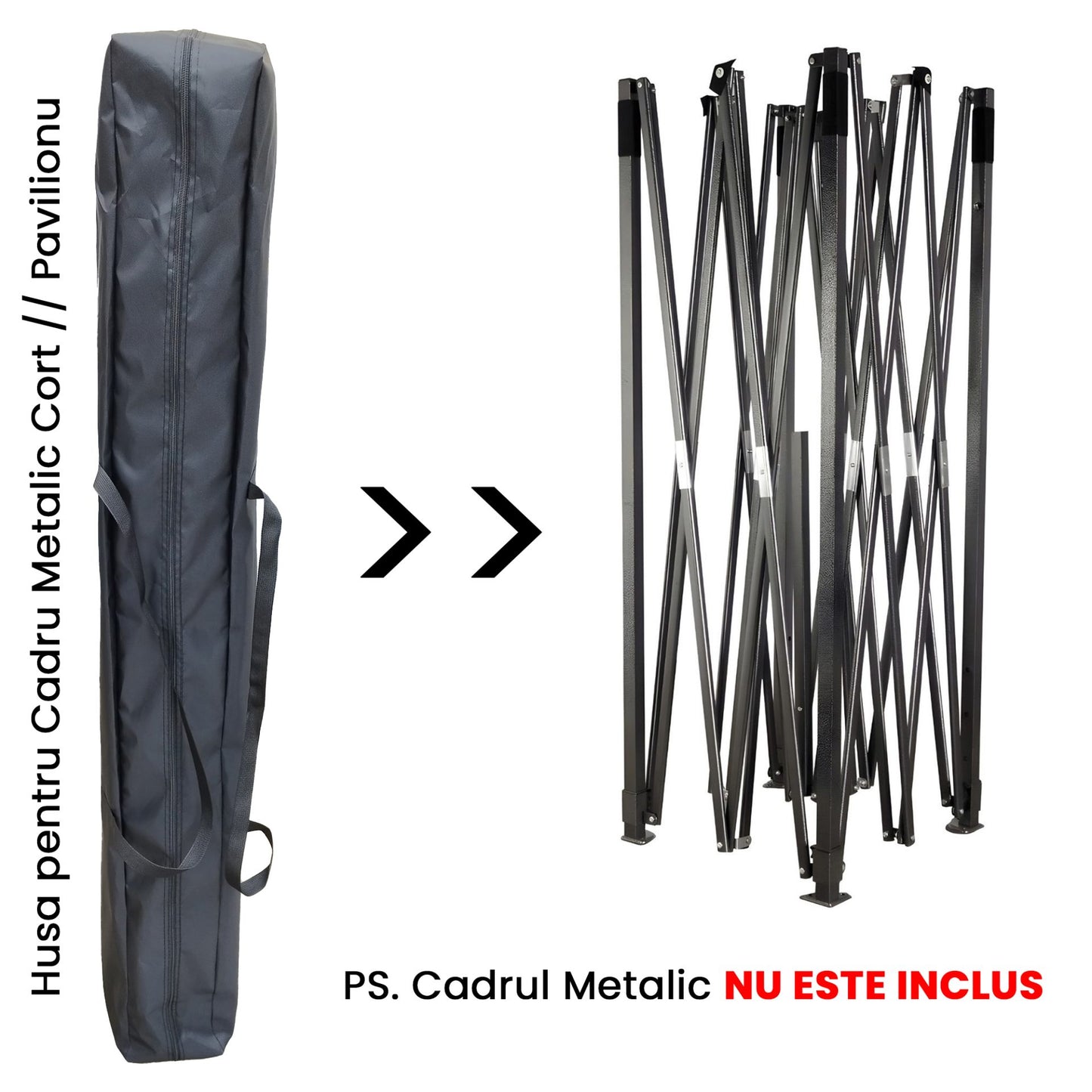 Geanta Depozitare Pavilion si Cort, Husa Protectie Anti-Praf, Poliester Oxford Rezistent, 147 x 17 x 17 cm, Negru