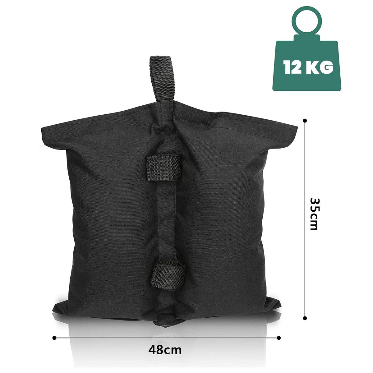 Saci de Ancorare Cort si Pavilion, Greutati Stabilizare cu 2 Buzunare, Poliester Oxford Rezistent, 48 x 35 cm, Set 4 Bucati, Negru
