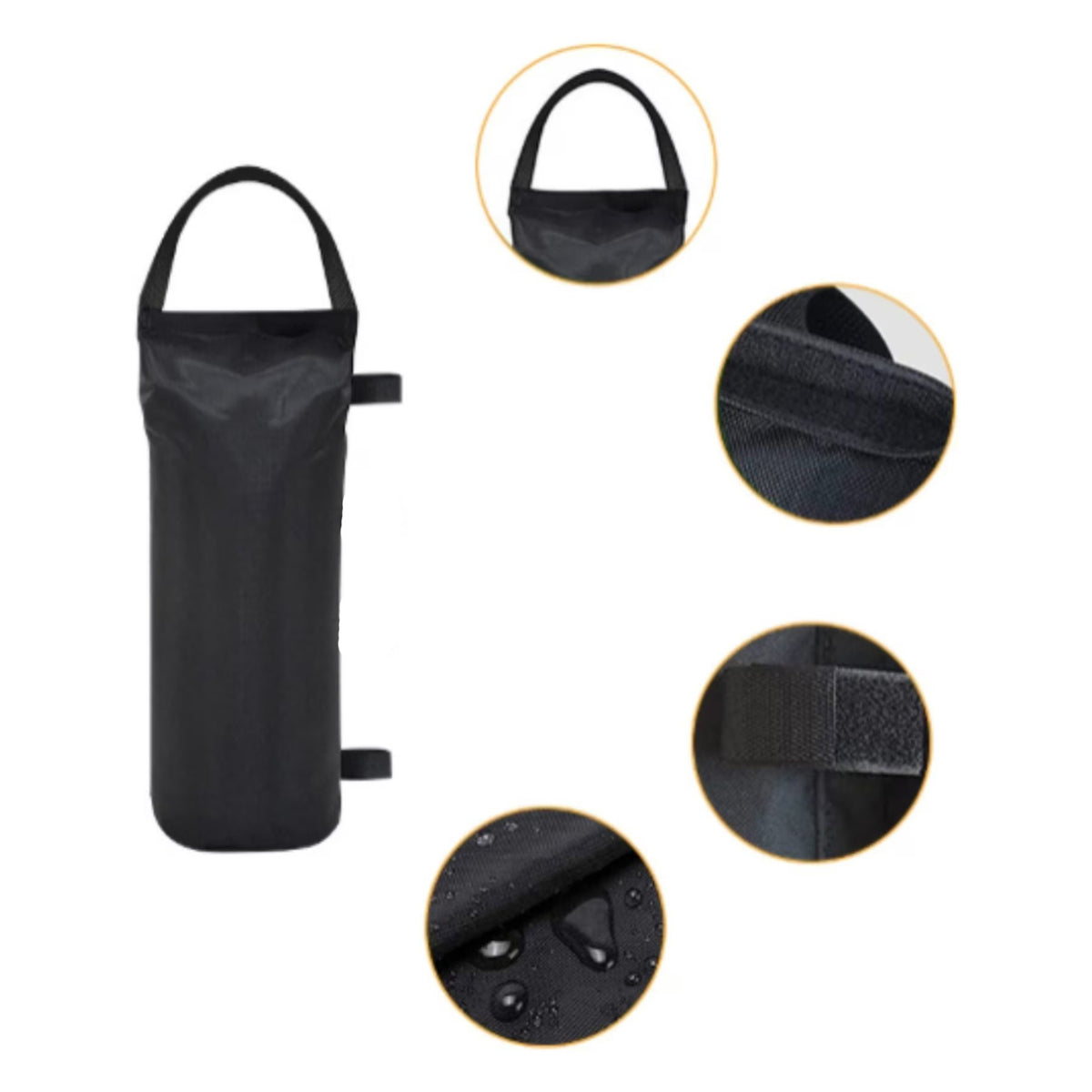 Saci de Ancorare Cort si Pavilion, Greutati Fixare cu Buzunar pentru Nisip, Poliester Oxford, 45 x 20 x 20 cm, Set 4 Bucati, Negru