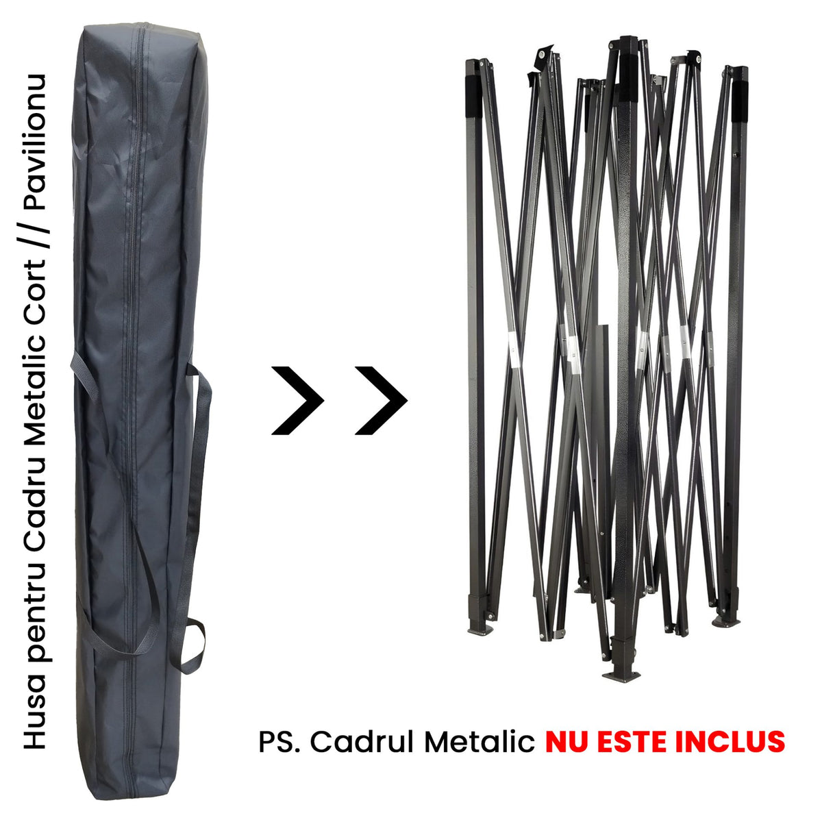 Geanta Depozitare Pavilion si Cort, Husa Protectie Anti-Praf, Poliester Oxford Rezistent, 147 x 17 x 17 cm, Negru