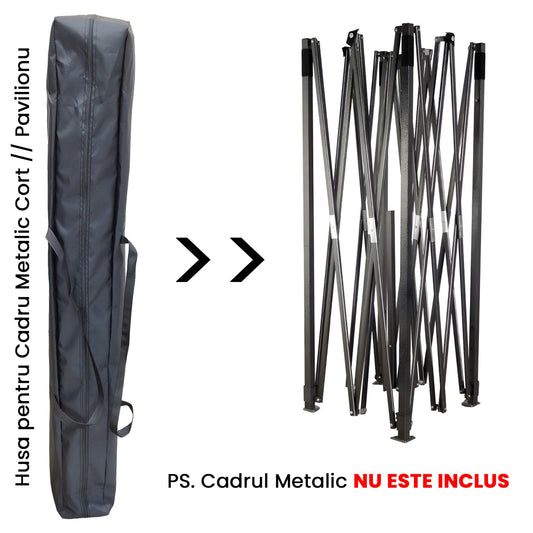 Geanta Depozitare Pavilion si Cort, Husa Protectie Anti-Praf, Poliester Oxford Rezistent, 147 x 17 x 17 cm, Negru