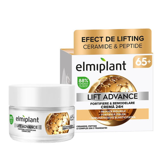 Elmiplant Lift Advance 65+, Crema de Zi Anti-imbatranire, Efect Lifting si Hidratare Intensa, Ten Matur, 50 ml