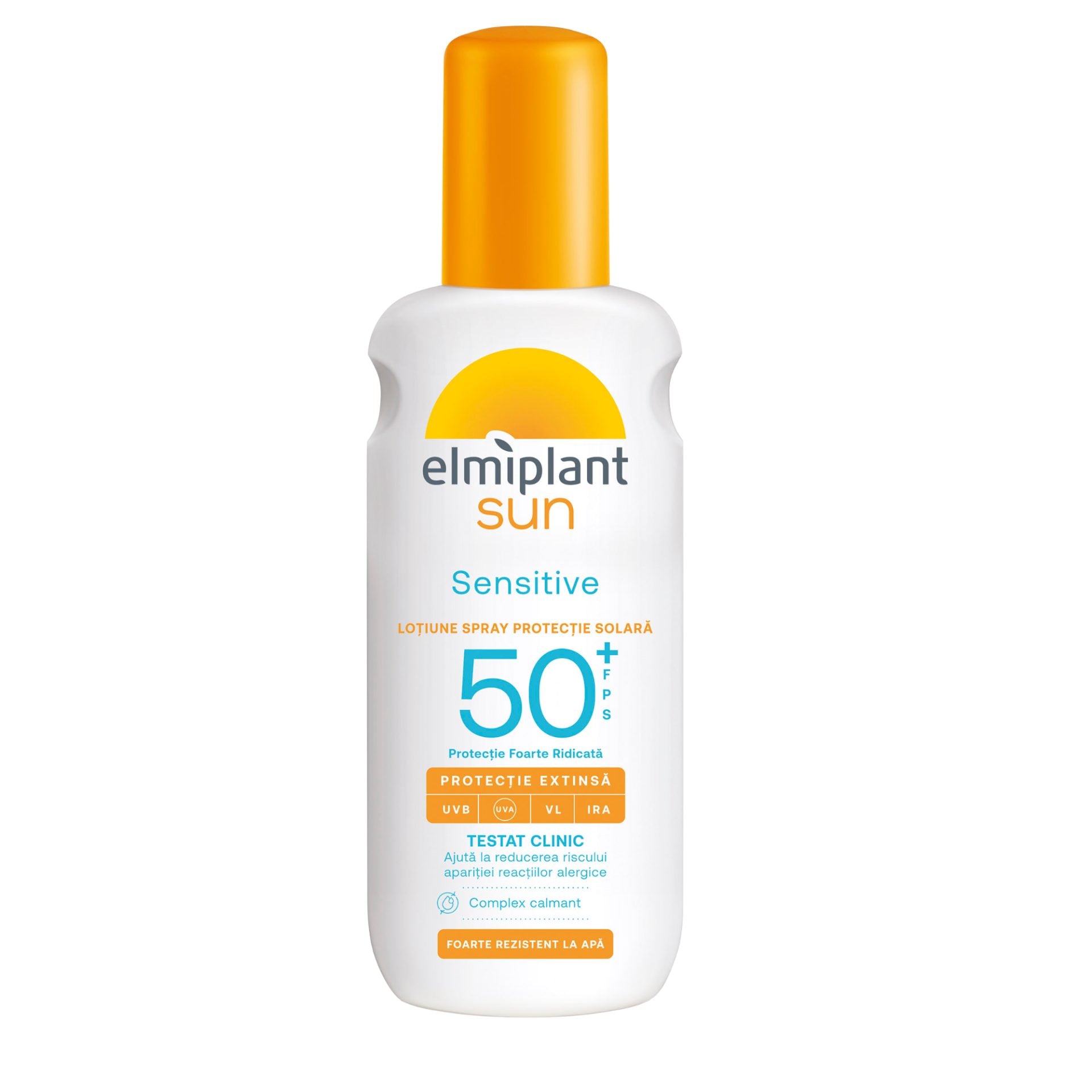 Elmiplant Sun Lotiune Spray Protectie Solara, SPF 50+ Pentru Piele Sensibila, Formula Hidratanta Rezistenta La Apa, 200 ml