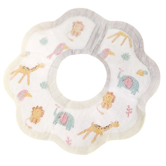 Bavete de Unica Folosinta pentru Bebeluși, Protectie Impermeabila, Material Moale, Model Animalute, Alb/Gri, 10 Bucati