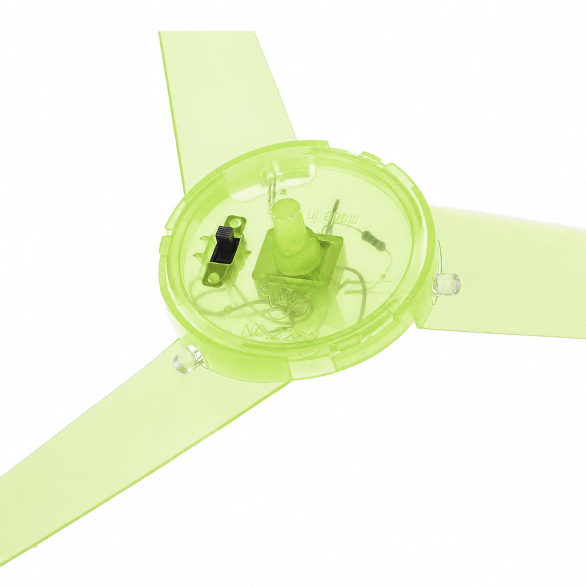 Disc Zburator cu Lumini LED, Aruncator Manual pentru Copii, Plastic Transparent, Verde, 24 cm