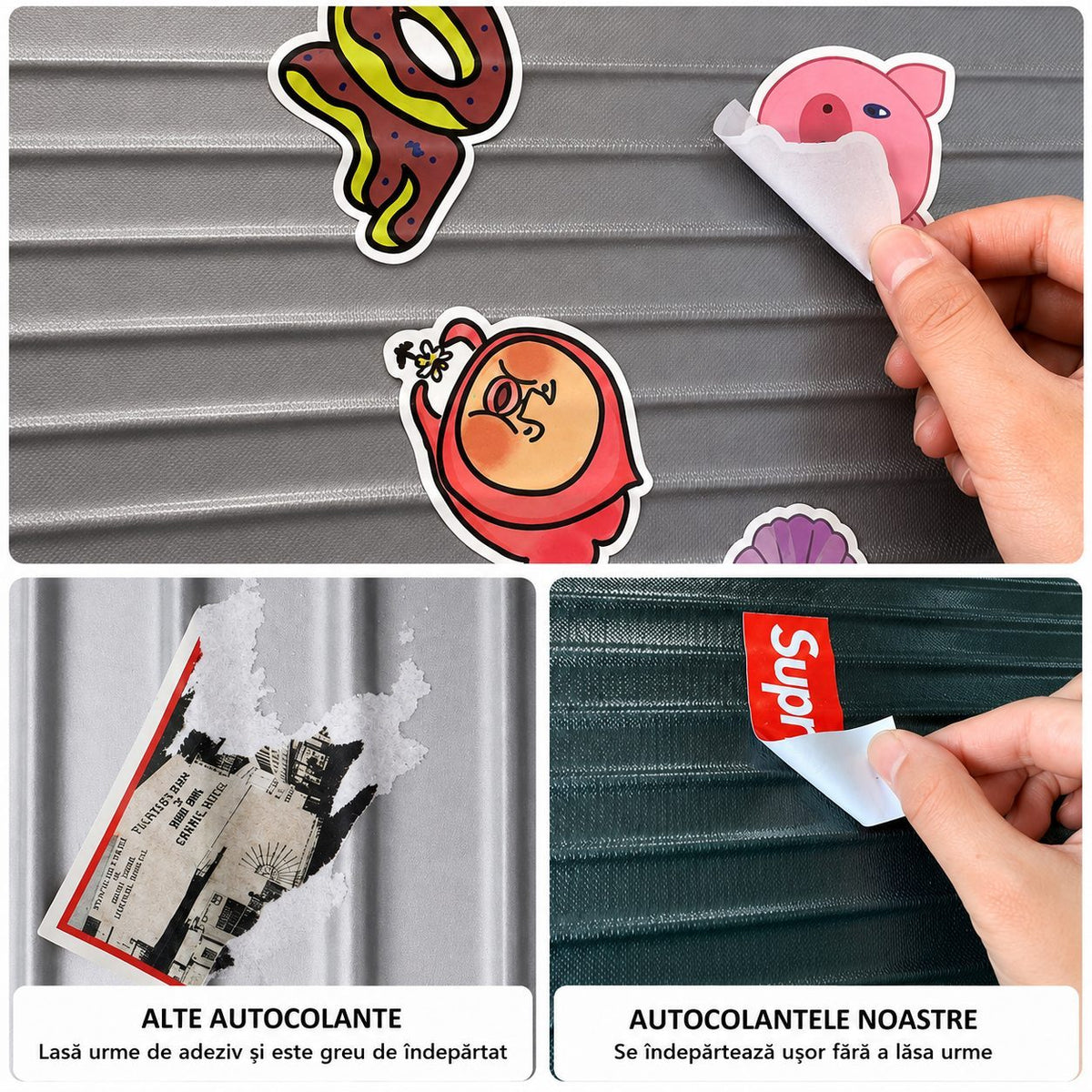 Stickere Decorative Dinozauri Cartoon, Impermeabile, PVC Autoadeziv, Rotunde, 50 Bucati, Multicolor, 5 x 6 cm