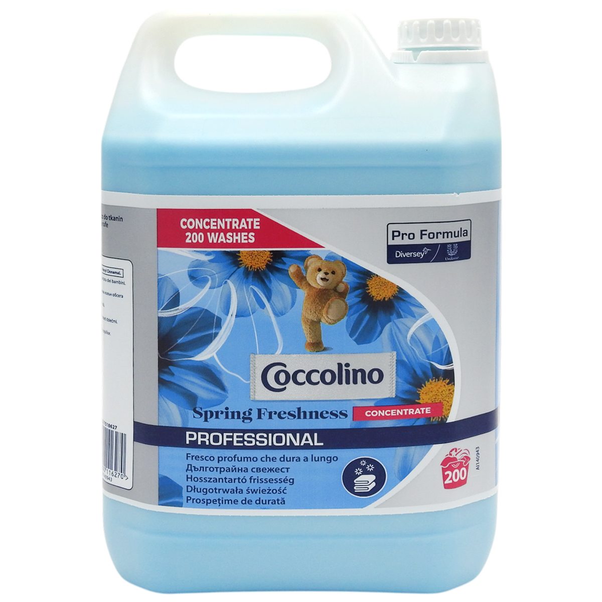 Coccolino Professional Spring Fresh, Balsam de Rufe Concentrat, Efect Antistatic și Catifelare, Formula Pro, Parfum de Primăvară, 5 L