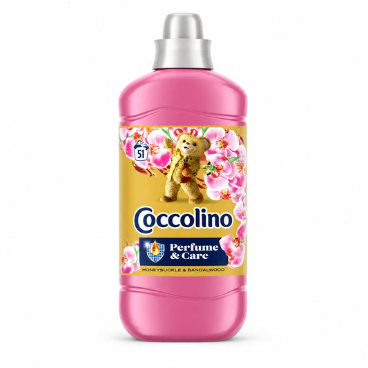 Balsam de Rufe Coccolino Ultimate Care, Parfum Honeysuckle & Sandalwood, Tehnologie Pro-Fiber, 1.275 L, 51 Spalari