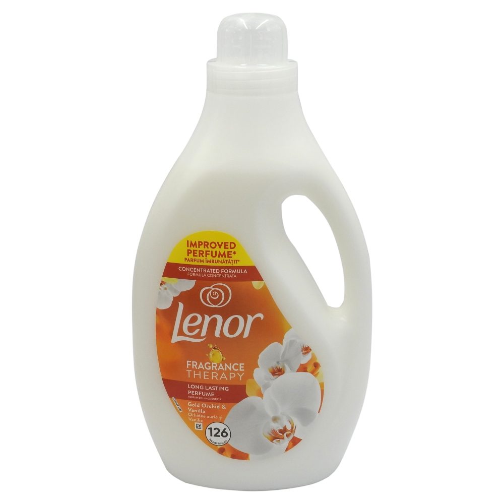 Balsam de Rufe Lenor, Fragrance Therapy Gold Orchid Vanilla, Prospețime de Lungă Durată, 126 Spălări, 2.65 L