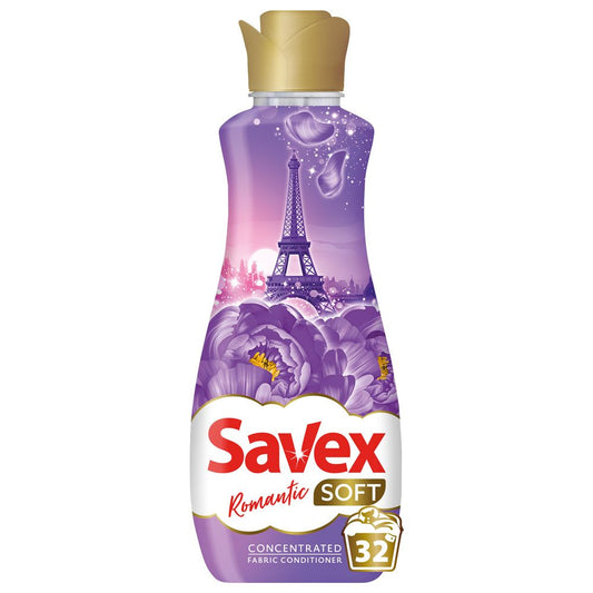 Balsam de Rufe Concentrat Savex Soft Romantic, Parfum Floral de Lungă Durată, 32 Spălări, 800 ml