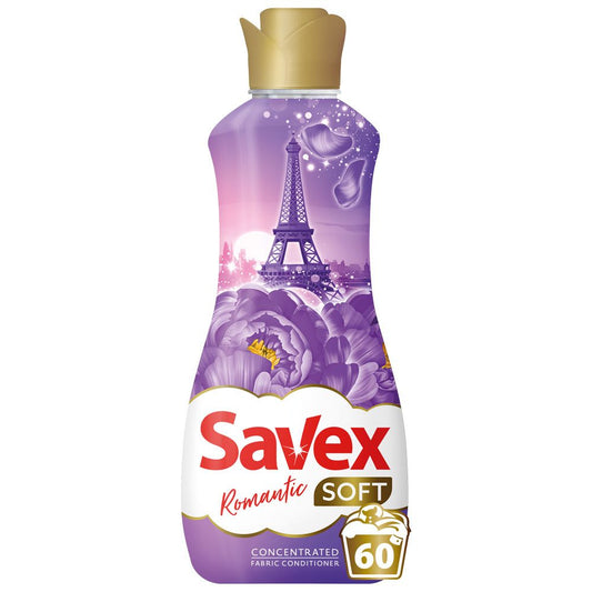 Balsam de Rufe Concentrat Savex Soft Romantic, Parfum Floral, Tehnologie de Catifelare, 60 Spalari, 1.5 L