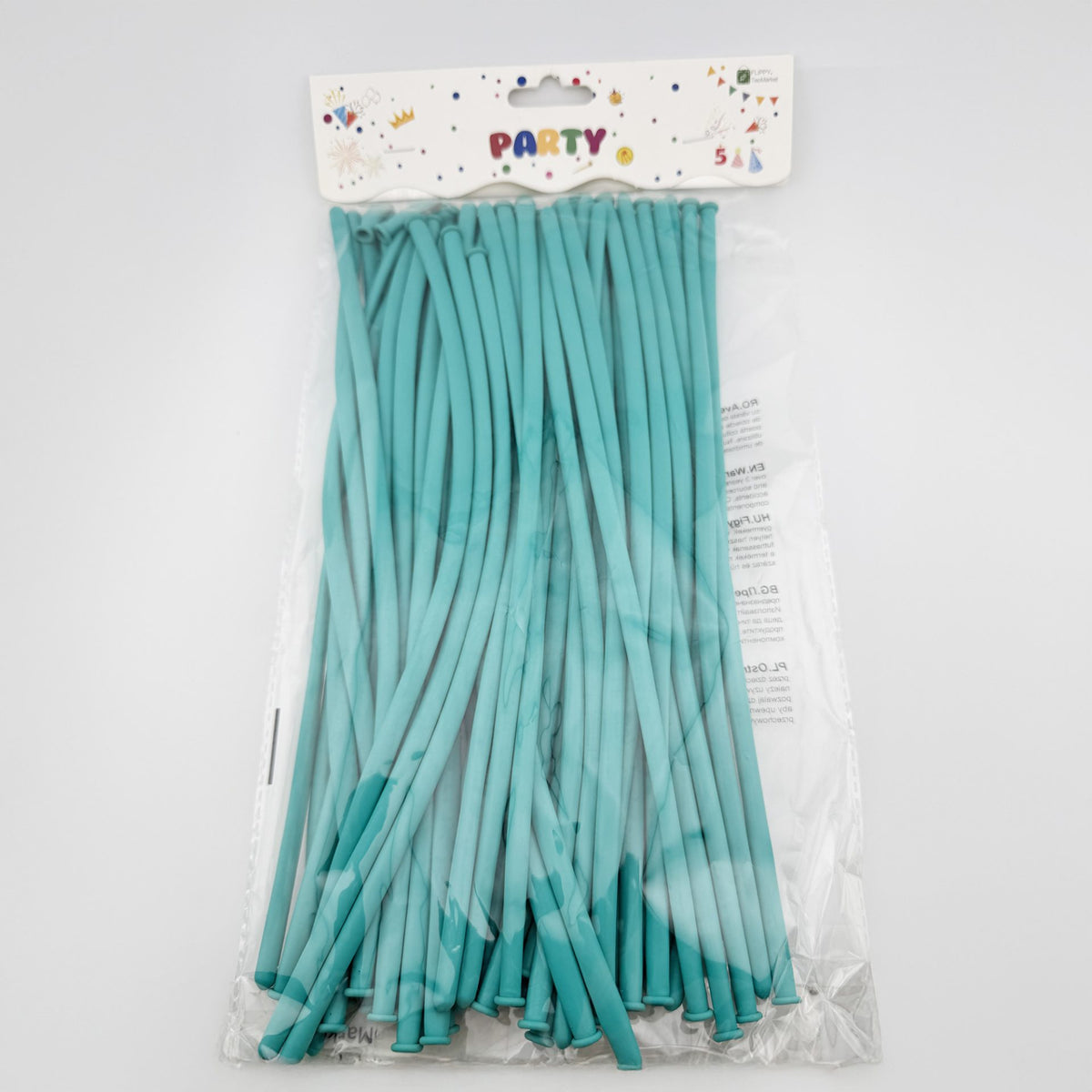 Baloane de Modelaj Profesionale pentru Figuri, Set 50 Bucati, Latex Premium Rezistent, 1.8 g, 30 cm, Albastru Tiffany